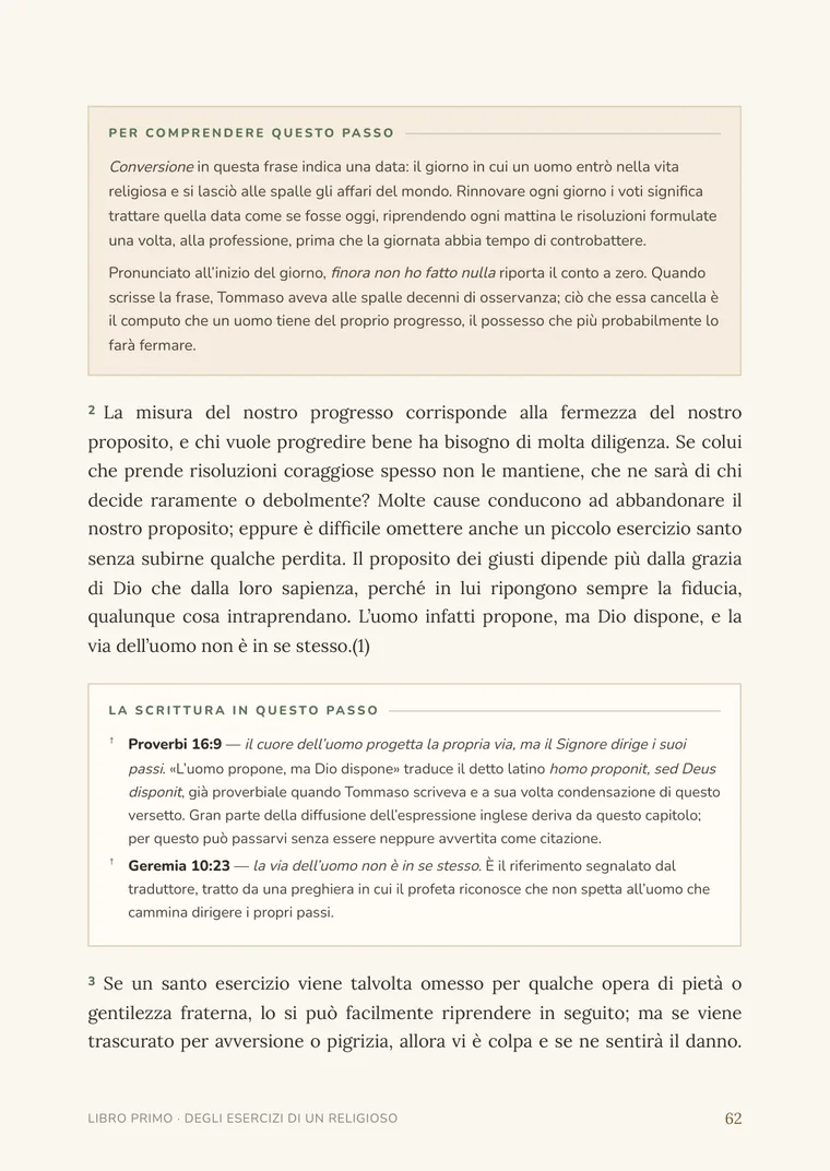Un vero dettaglio della pagina de L'Imitazione di Cristo