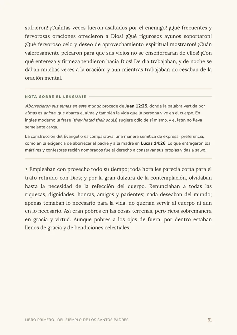 Detalle de una página real de La imitación de Cristo