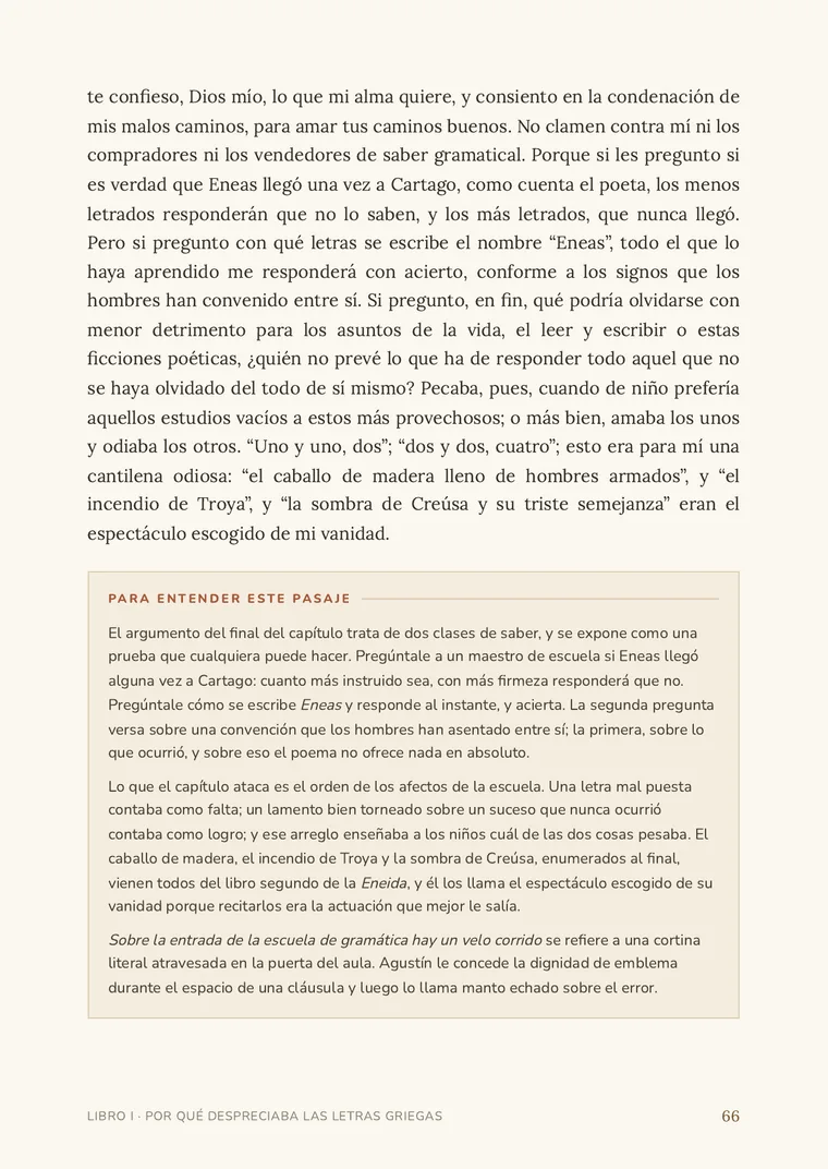 Detalle de una página real de Las confesiones de san Agustín