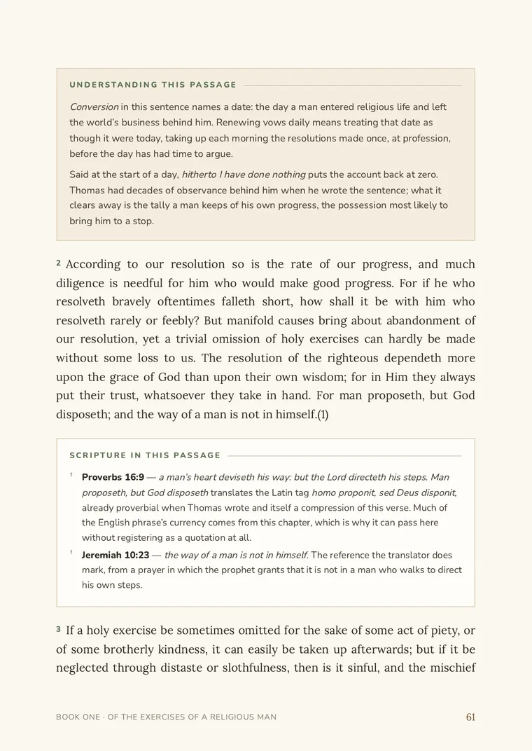A real page detail from The Imitation of Christ