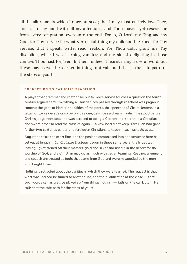 A real page detail from The Confessions of Saint Augustine