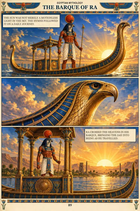 Actual page from the English edition: The Barque of Ra · 89