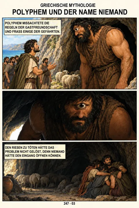 Originalseite aus der deutschen Ausgabe: Polyphem und der Name Niemand · 1300