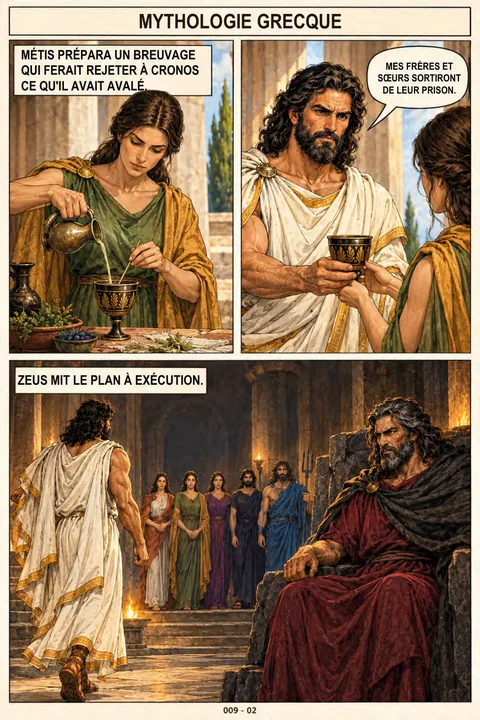 Page réelle de l’édition en français: Zeus libère ses frères et sœurs · 71