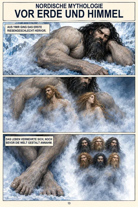 Originalseite aus der deutschen Ausgabe: Vor Erde und Himmel · 13