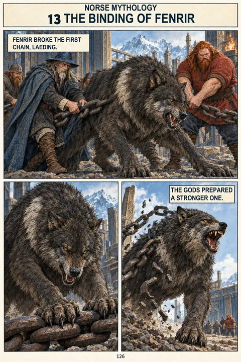 Actual page from the English edition: The Binding of Fenrir · 126