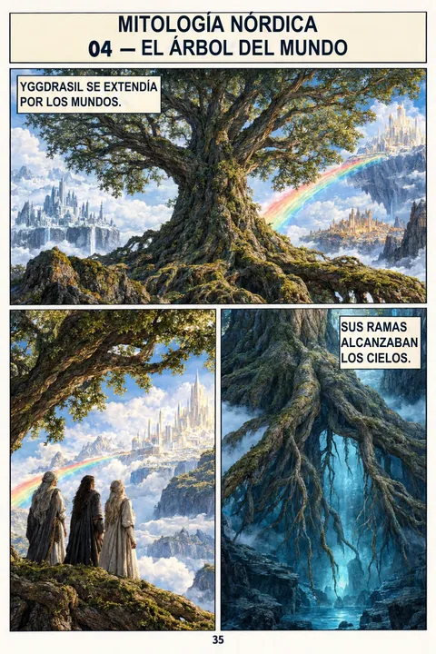 Página real de la edición en español: El árbol del mundo · 35