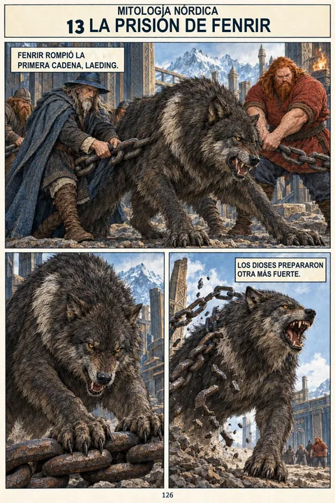 Página real de la edición en español: La prisión de Fenrir · 126
