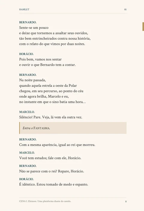 Hamlet em português · Trecho do ato 1, cena 1