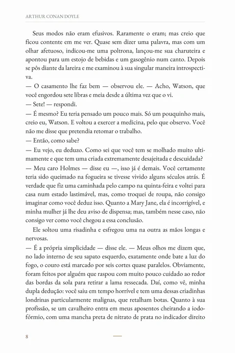 Uma amostra da leitura · Página 8. Uma amostra da leitura