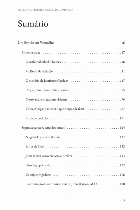 Por dentro do sumário · Página 5. Uma amostra da leitura