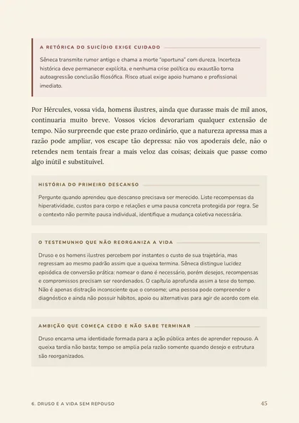 Página da nossa edição explicada de Sobre a brevidade da vida, Página física 45 da edição digital final