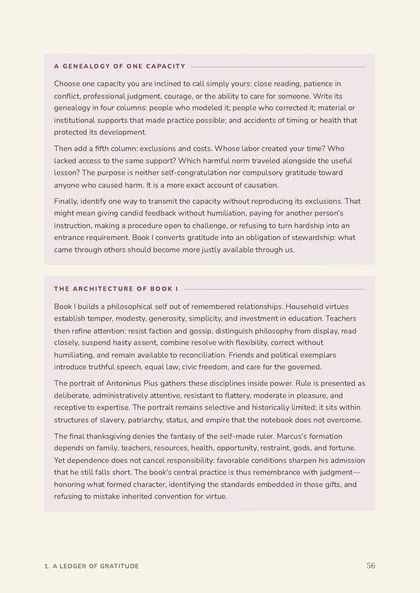Page from our explained edition of Meditations, Physical page 56 of the final digital edition