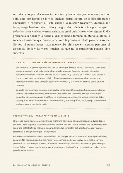 Página de nuestra edición explicada de Cartas de un estoico, Página física 199 de la edición digital final